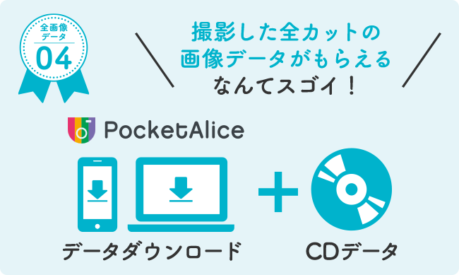 撮影した全カットの画像データがもらえるなんてスゴイ!