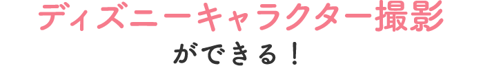 ディズニーキャラクター撮影ができる！