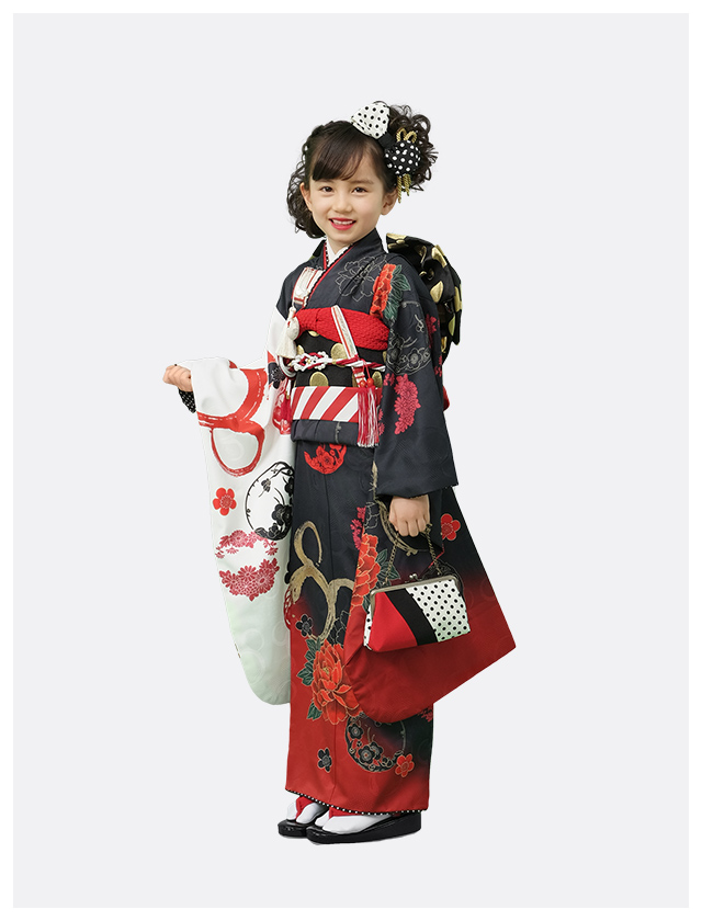 7歳 着物を着た女の子