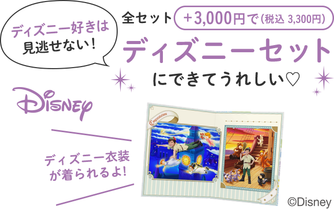 ディズニー好きは見逃せない！全セット+3,000円ディズニーセットにできてうれしい♡
