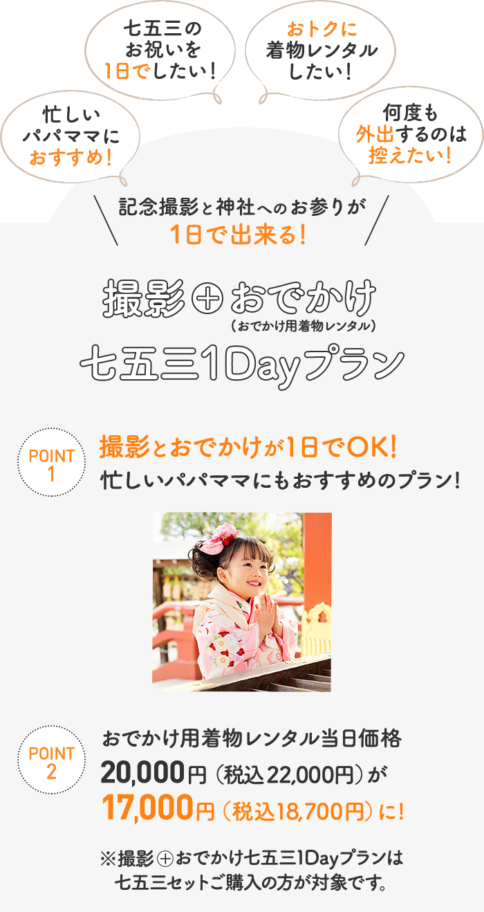 撮影+おでかけ七五三1Dayプラン