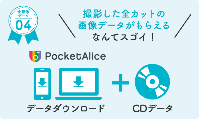 撮影した全カットの画像データがもらえるなんてスゴイ!