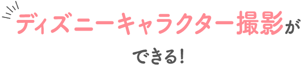 ディズニーキャラクター撮影ができる！