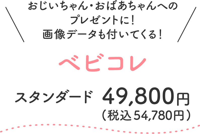 |おじいちゃん・おばあちゃんへのプレゼントに！画像データも付いてくる！| ベビコレ スタンダード 49,800円（税込54,780円）