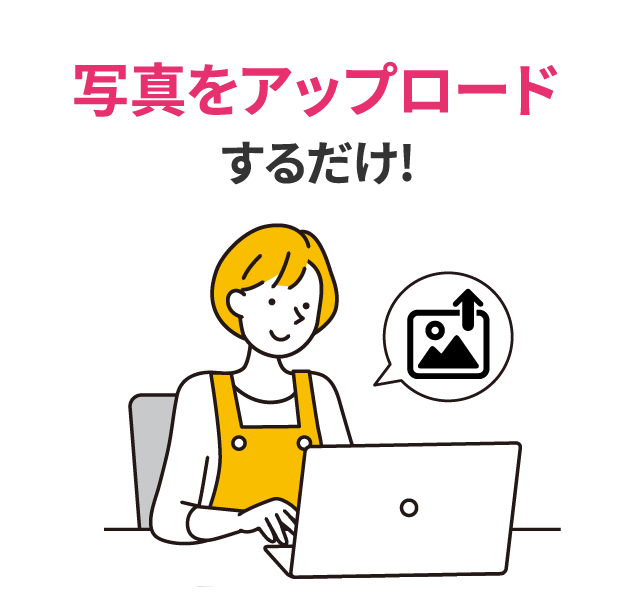 写真をアップロードするだけ!