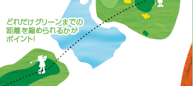 どれだけグリーンまでの距離を縮められるかがポイント!