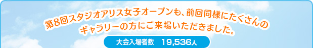 第8回スタジオアリス女子オープンも、前回同様にたくさんのギャラリーの方にご来場いただきました。