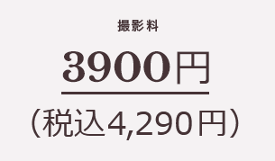 撮影料 3900円（税込4,290円）