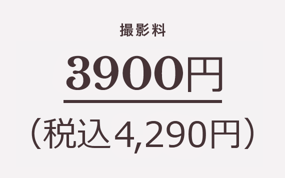 撮影料 3900円（税込4,290円）