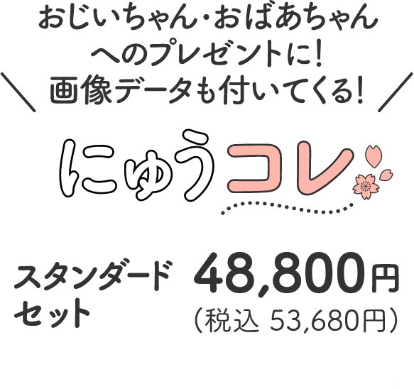 おじいちゃん・おばあちゃんへのプレゼントに!画像データも付いてくる! にゅうコレ スタンダードセット