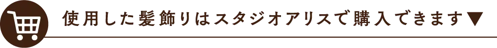使用した髪飾りはスタジオアリスで購入できます▼