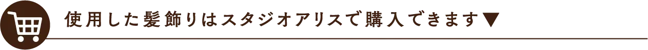 使用した髪飾りはスタジオアリスで購入できます▼
