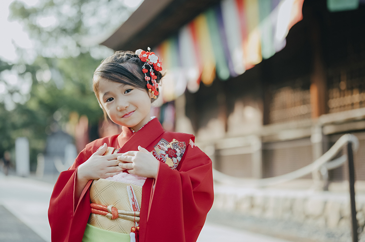 七五三 3歳　女の子　着物セット　つけ毛付き　着画あり