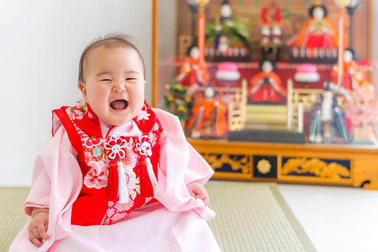 お祝い着 ひな祭り 被服 初節句 女の子 - 雛人形・ひな祭り