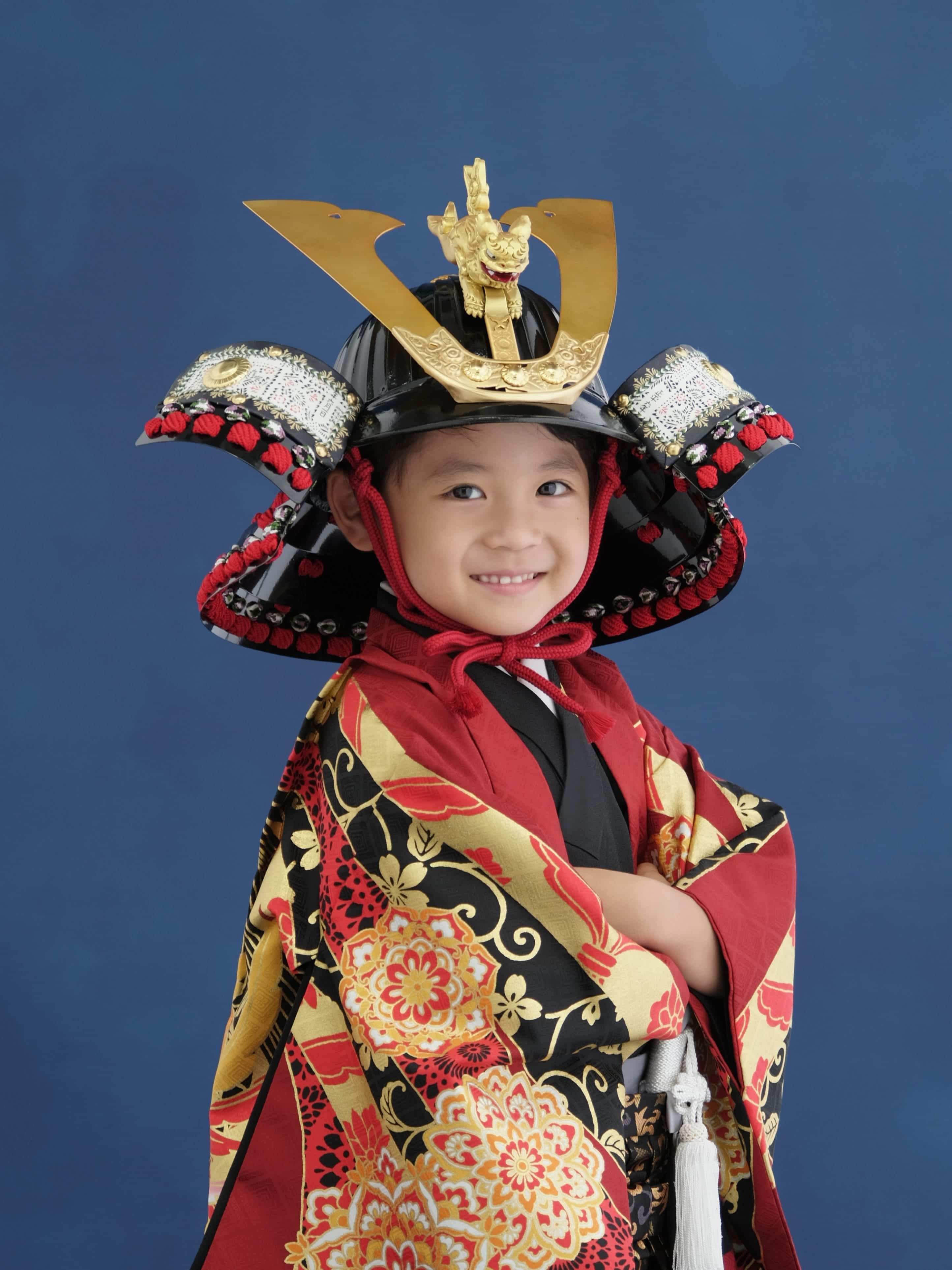 鎧兜＋お気に入り衣装の撮影も可能