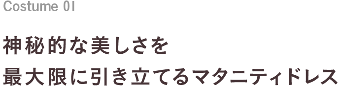 Costume 01 神秘的な美しさを最大限に引き立てるマタニティドレス