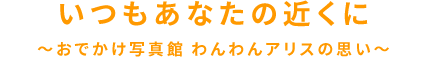 いつもあなたの近くに～おでかけ写真館 わんわんアリスの思い～